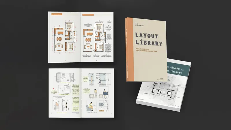 eBook Discount Bundle showing the iArchitect residence design eBook and Layout Library together